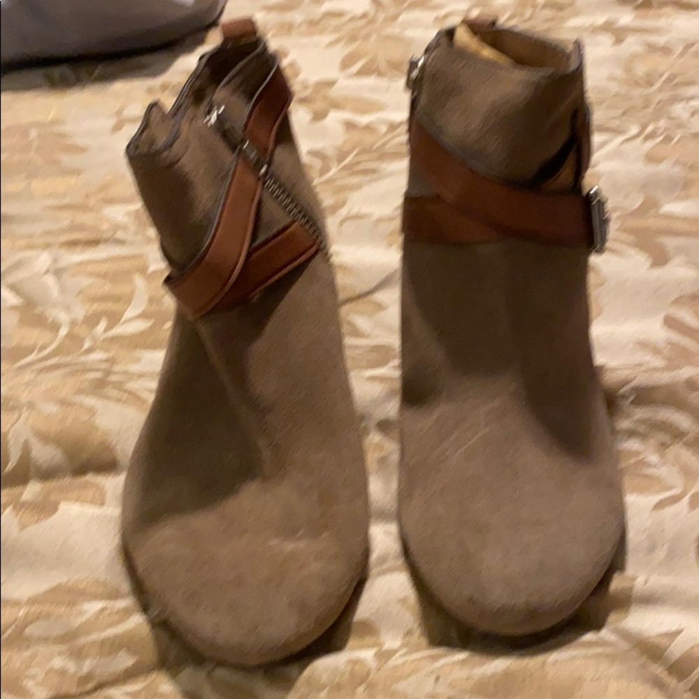 Coach Gray Suede Booties Size 8B.